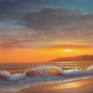 16x20 oil on canvas seascape painting of Sugar Beach, Kihei Maui by Steve Kohr Fine Art