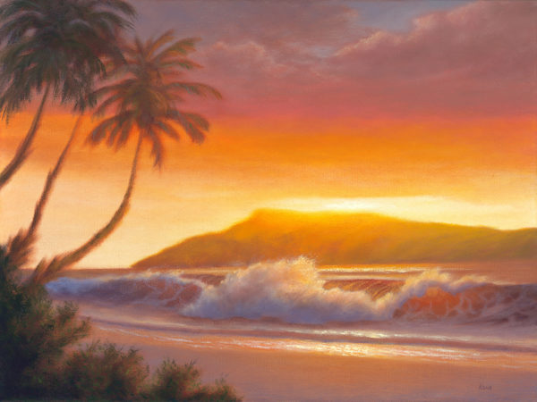 Evening in Ka'anapali 18x24 oil on canvas painting by Steve Kohr Fine Art