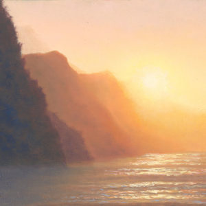 Ke'e at Sunset, 8x10 oil on canvas