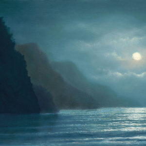 Midnight Moonlight, 9x12 oil on panel