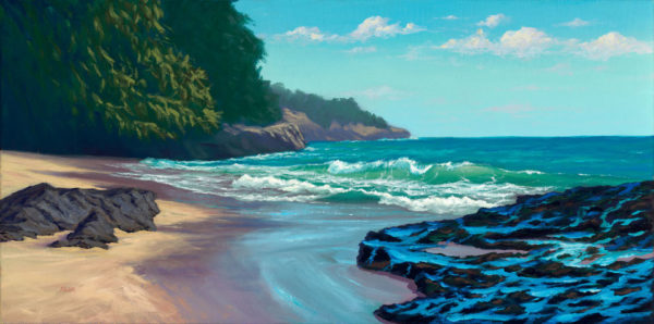 Afternoon in Mahaulepu, 12x24 oil on canvas